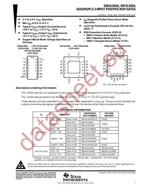 SN74LV02APWR datasheet  